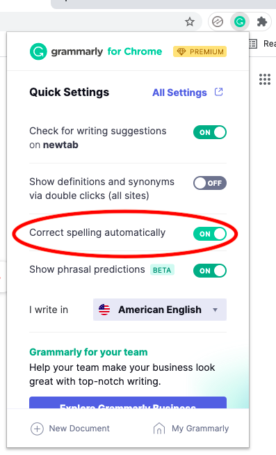 grammarly autocorrect free for students