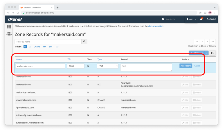 how-to-add-a-txt-record-from-cpanel-with-screenshots-maker-s-aid